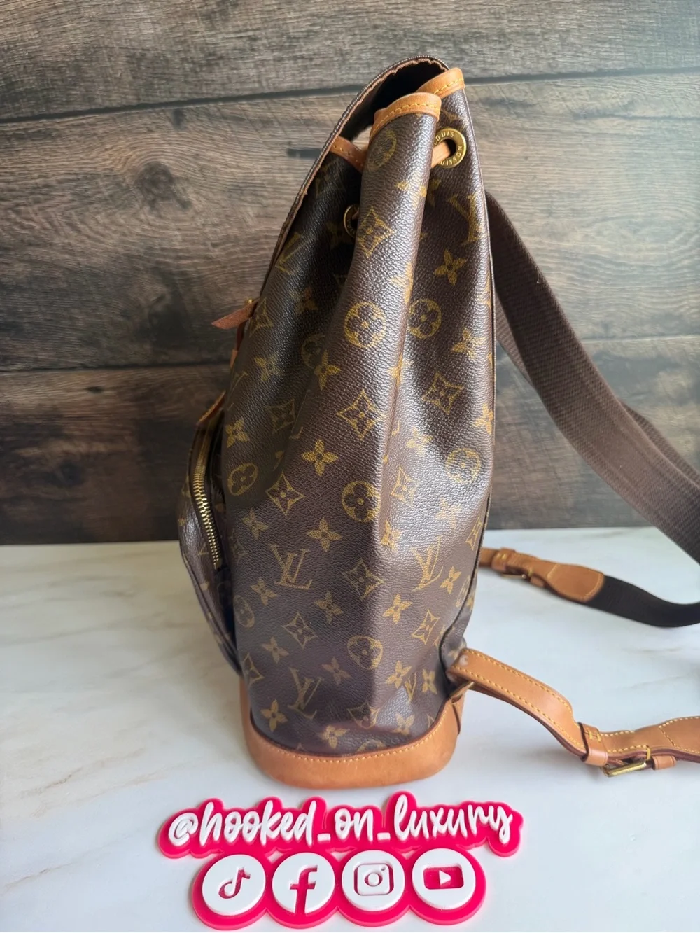 Authentic Louis Vuitton Montsouris GM Monogram Backpack Vintage Bag Tote